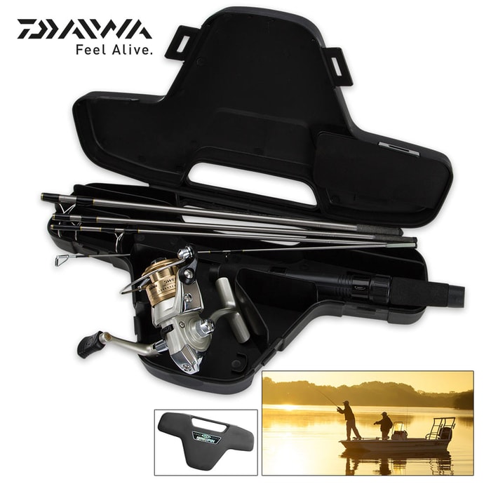 Diawa Fishing Spinning Reel And Rod Combo With Hard Carry Case