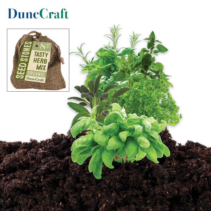 Dunecraft Tasty Herb Mix Growing Kit in Burlap Bag