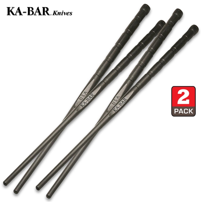 KA-BAR Chopsticks - Two Sets Per Pack, Made of tough Gilamid, Dishwasher Safe, Multi-Purpose Dining Tools - Length 9 1/2”