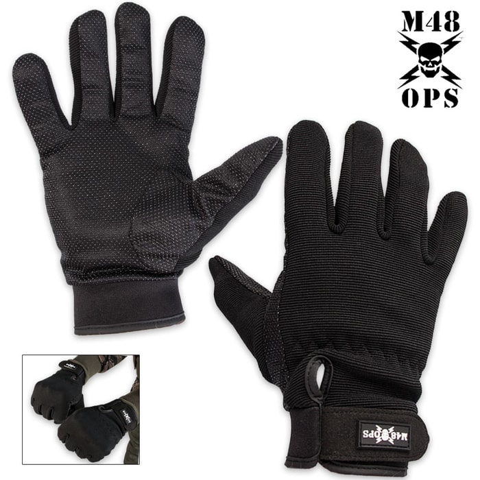 M48 Full Finger Gloves Black