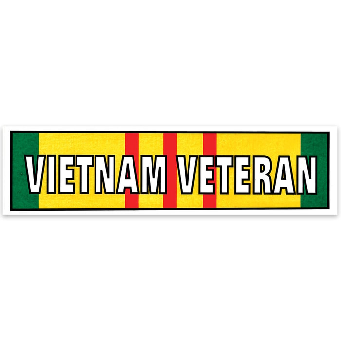 Vietnam Ribbon With Veteran Bumper Sticker