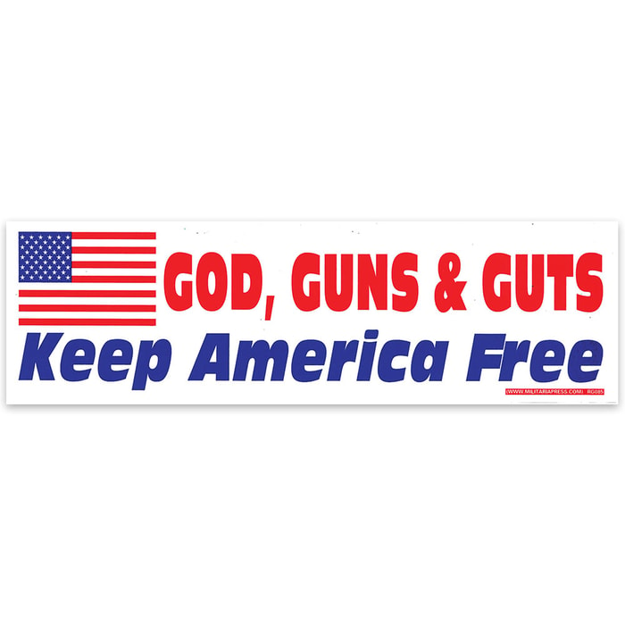 God Guns And Guts Bumper Sticker