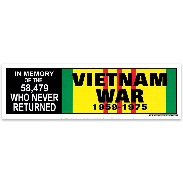 In Memory Of Vietnam 3X10 Bumper Sticker