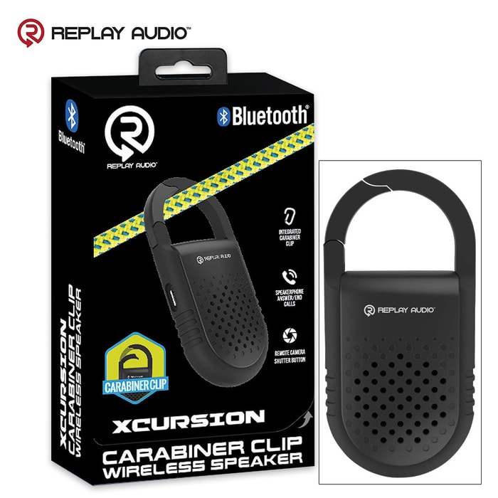 Xcursion Carabiner Clip Bluetooth Speaker - Also Wired Playback