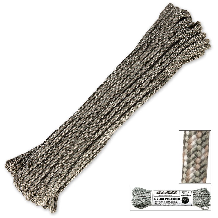 550lb Type III Commercial Paracord Army Digital Camo 50 Feet