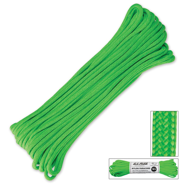 550lb Type III Commercial Paracord Safety Green