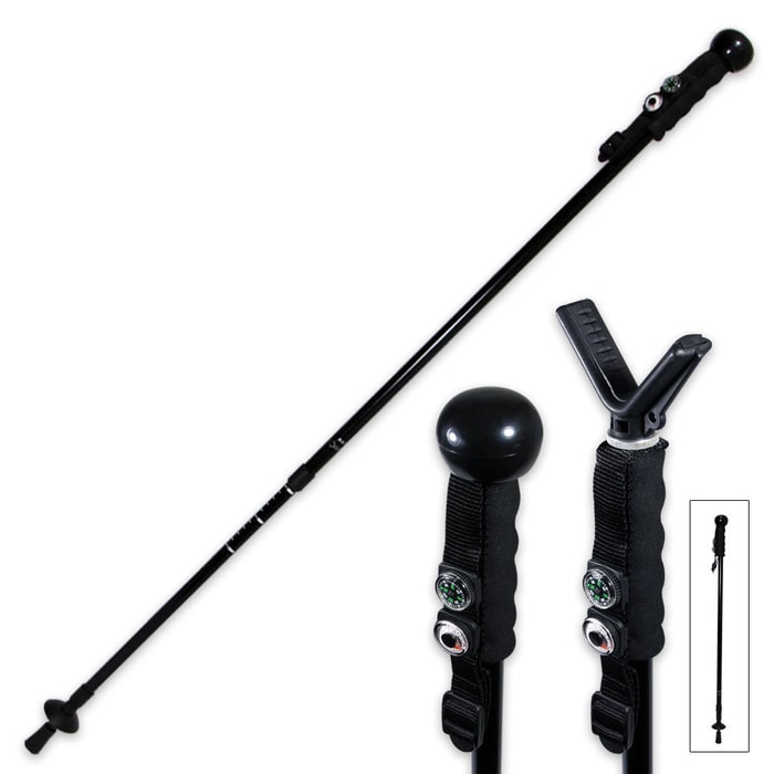 Walking Stick with Rifle Mount
