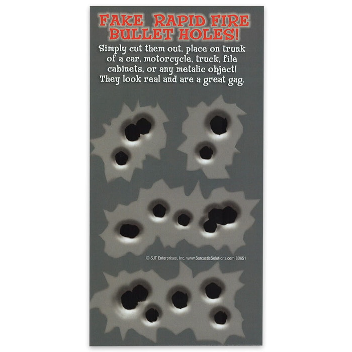 Rapid Fire Bullet Holes 4" x 8" Waterproof Car Magnet