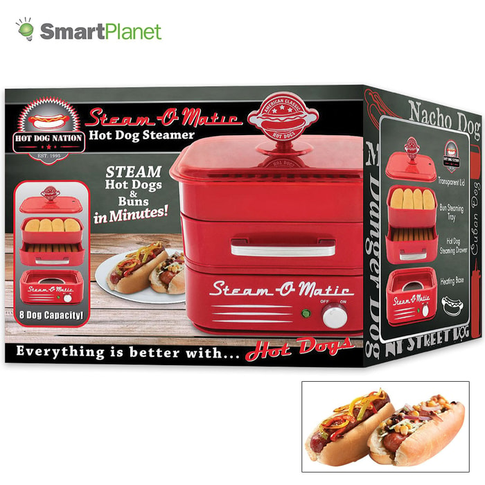 Smart Planet Hotdog Nation Steam-O-Matic Hotdog Steamer