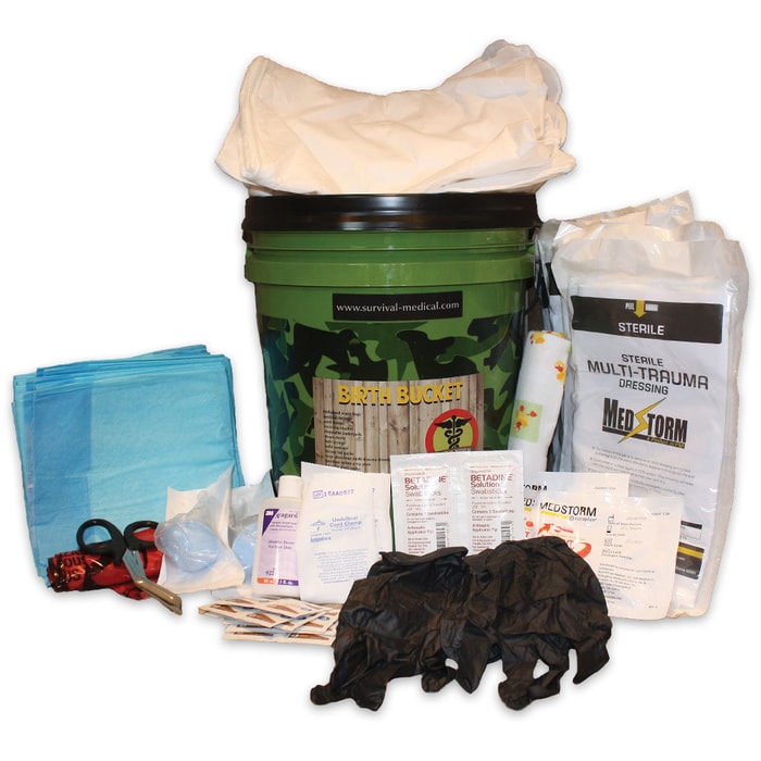 Survival Medical Birth Bucket - Emergency Kit