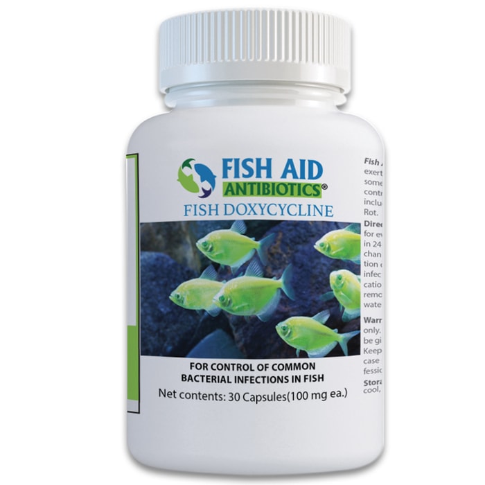 Fish 100 mg Doxycycline Antibiotics - 30-Count Bottle