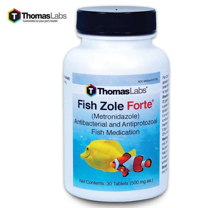 Fish Zole Forte 500 mg Metronidazole Antibiotics - 30 Tablets