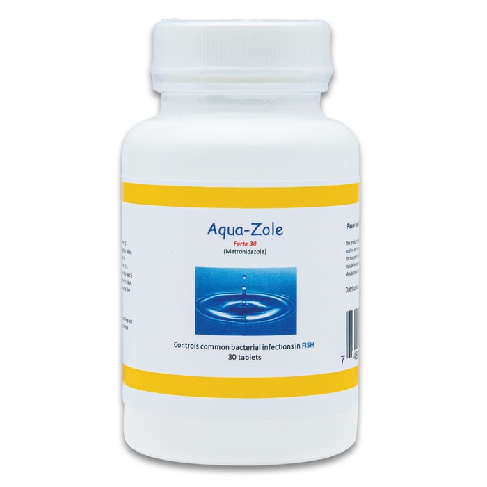 The Aqua Zole antibiotic pills come in a bottle