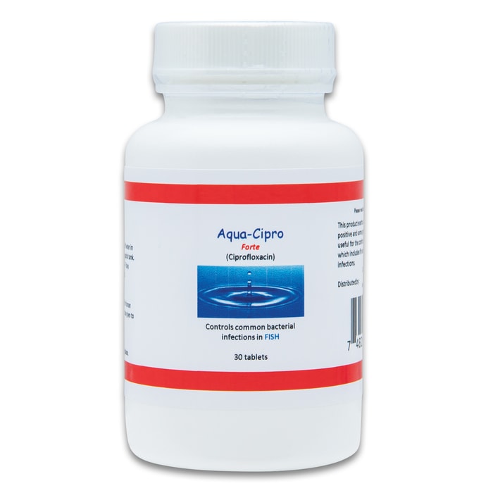 Aqua Ciprofloxacin antibiotics comes in a bottle