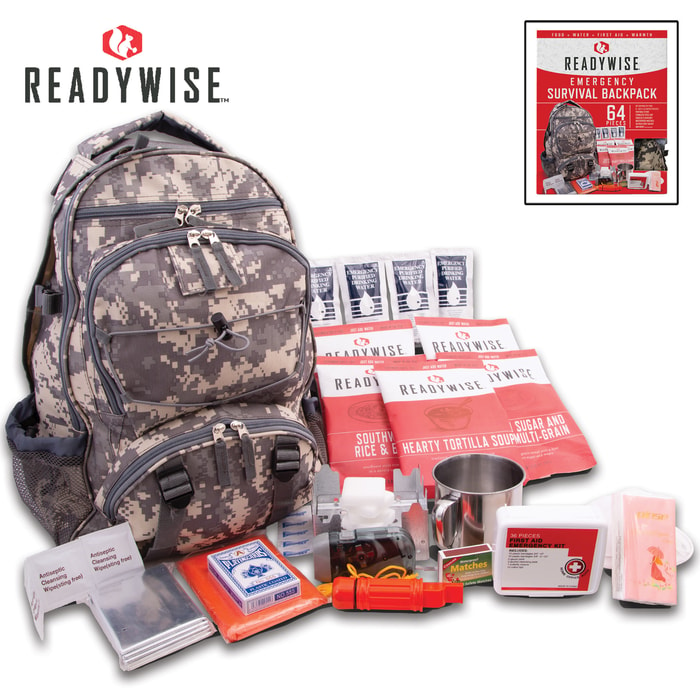 ReadyWise Company 5-Day Emergency Survival Kit - ACU Camo Backpack 