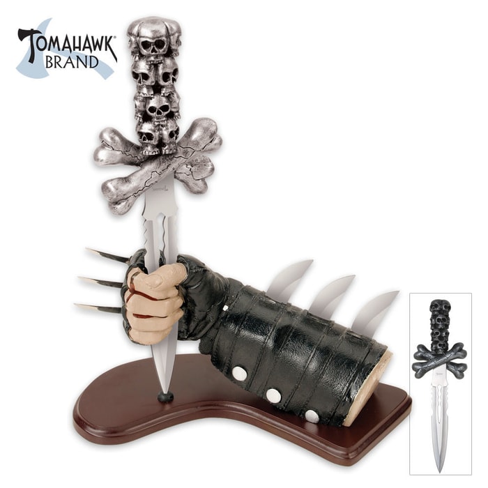 Tomahawk Skull Dagger With Leather Glove