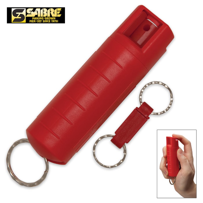 Sabre Compact Maximum Strength Pepper Spray with Red Key Case