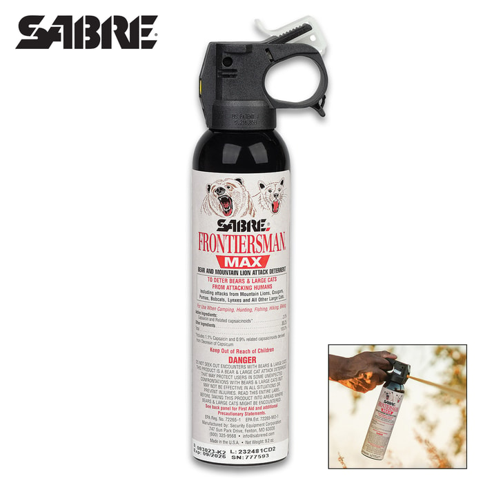 Full image of the Sabre 9.2oz Bear and Mountain Lion Spray.