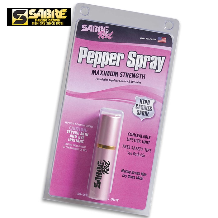 Sabre Red Pink Lipstick Pepper Spray 3/4 oz