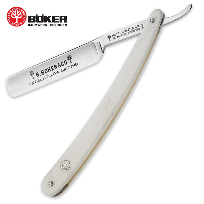 H. Boker & Co. Bone Straight Razor Knife