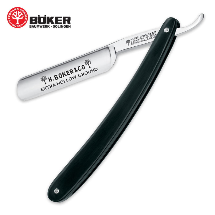 Boker H. Boker & Co. Black Straight Razor Knife