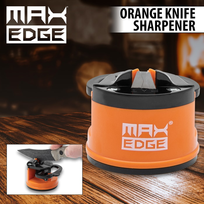 Full image of the Max Edge Orange Knife Sharpener.
