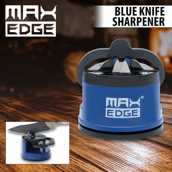 Full image of the Max Edge Blue Knife Sharpener.