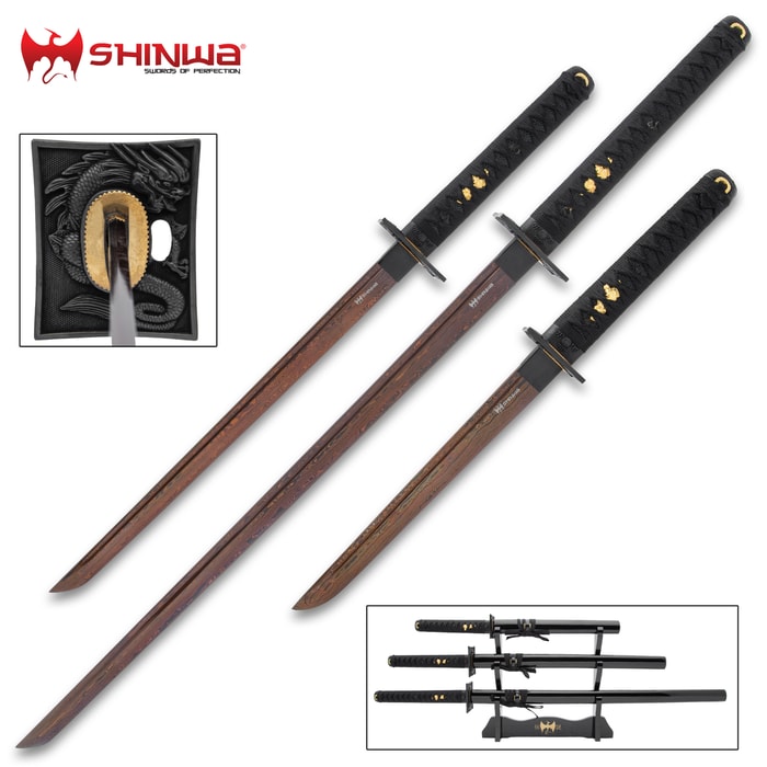 Black Ninja Sword Set - Wakizashi for Sale- Sharp Ninja Swords