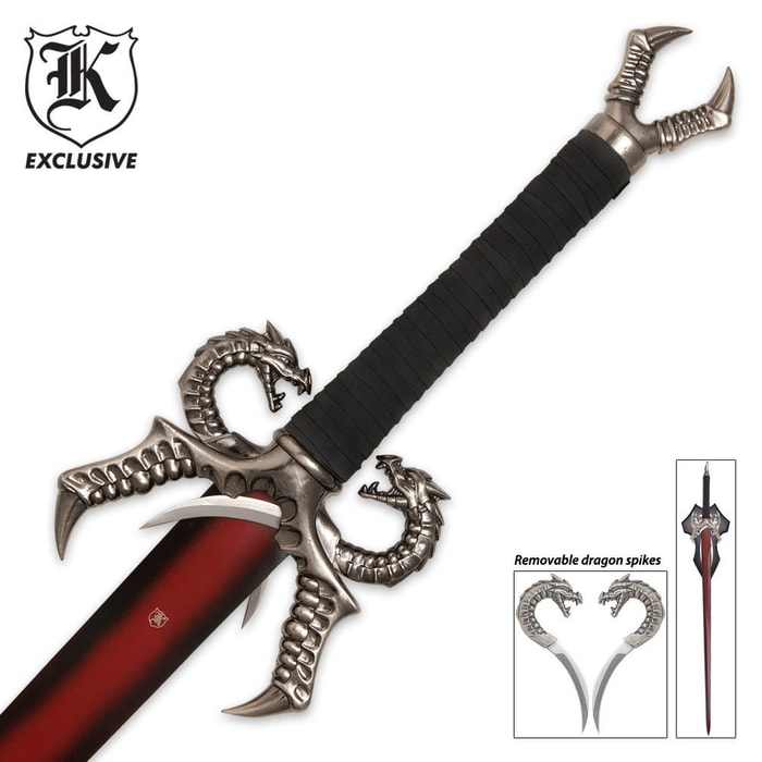 Dragons Bite Fantasy Sword with Removable Daggers