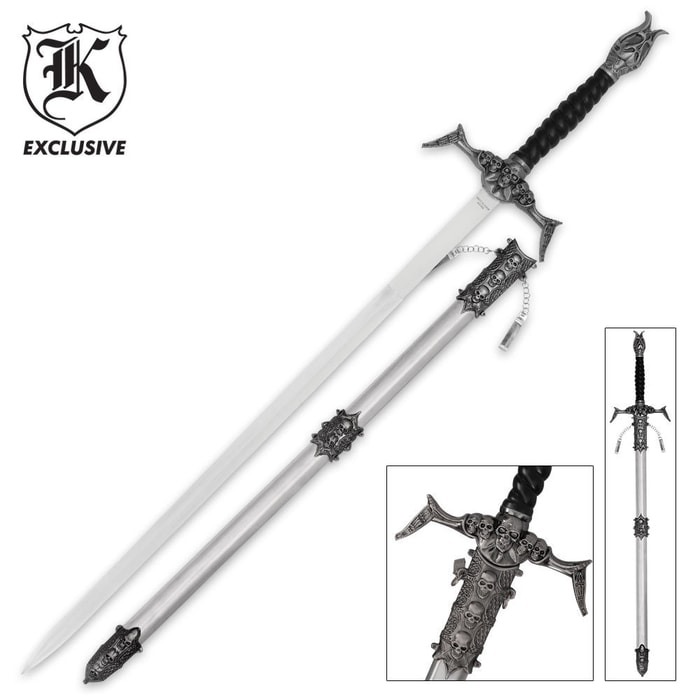 Skeleton Slayer Fantasy Sword With Scabbard