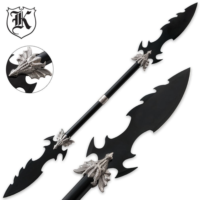 Dueling Dragons Double Blade Fantasy Spear