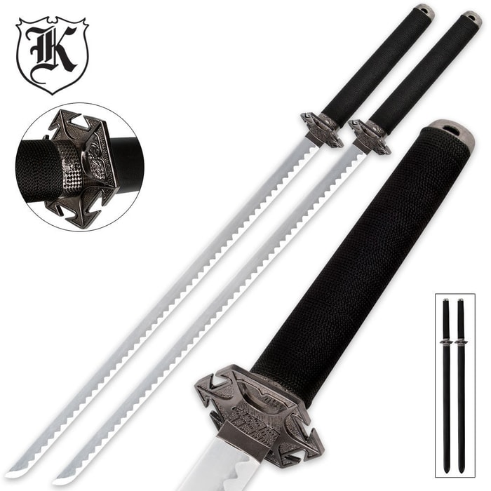 Modern Ninja Two Piece Fantasy Sword Set With Harness