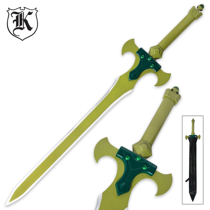 Green Carbon Steel Fantasy Sword