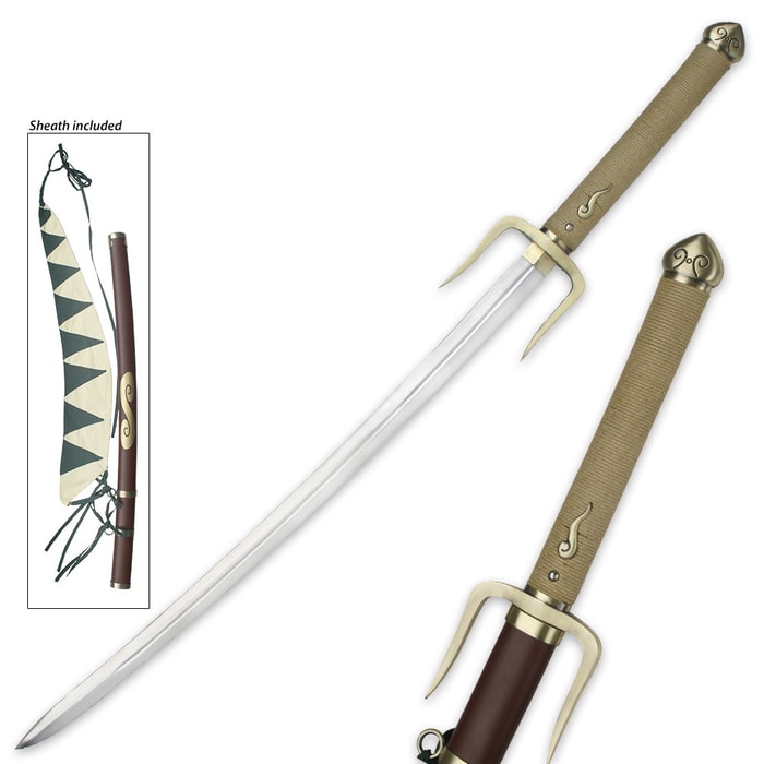 Anime Inspired Typhoon Swell Samurai Sword With Scabbard