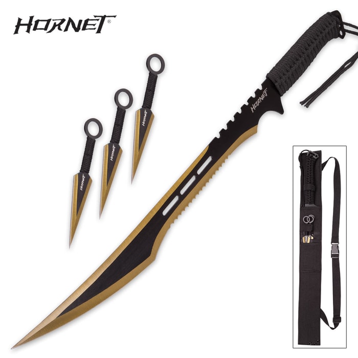 Three Piece Ninja Sword Throwing Knife Set