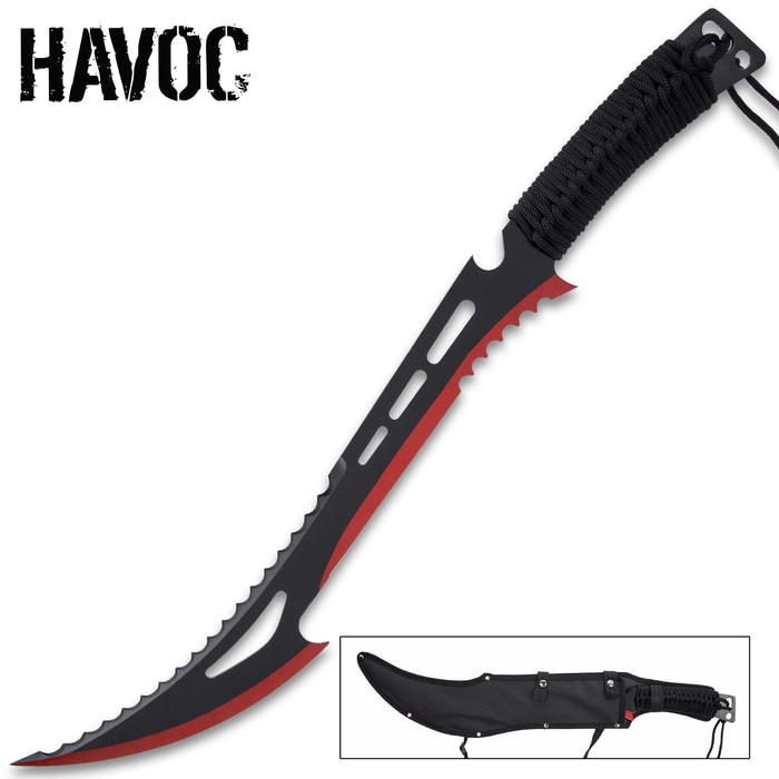 The machete’s curved, upward point design provides excellent leverage when it is in use, making it a very capable adversary