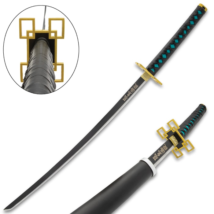 The Muichiro Tokito Teal and Black Demon Slayer Sword makes a great addition to your anime weapons collection
