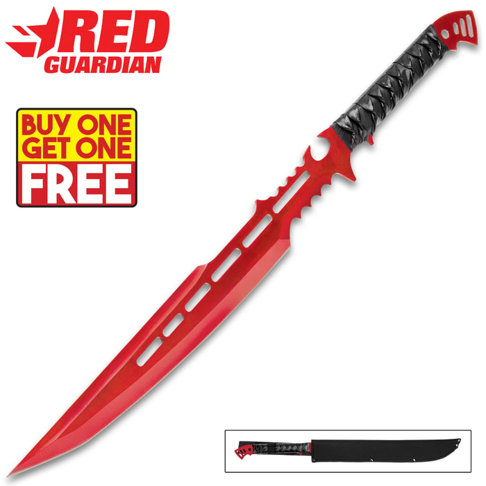 A view of the full length of the Red Guardian Fantasy Sword