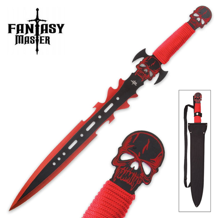 Fantasy Master RedGhoul Fantasy Short Sword with Nylon Shoulder Sheath