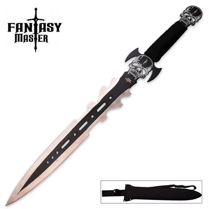 Fantasy Master Black NightGhoul Fantasy Short Sword with Nylon Shoulder Sheath