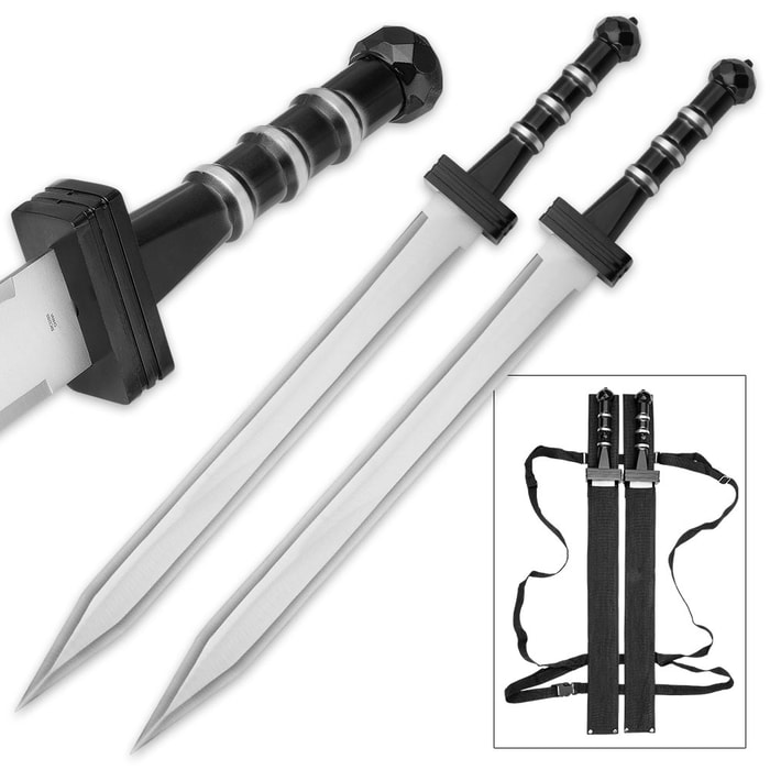 Gladiator Combat "Deadly Twin" Sword Set with Nylon Double Sheath