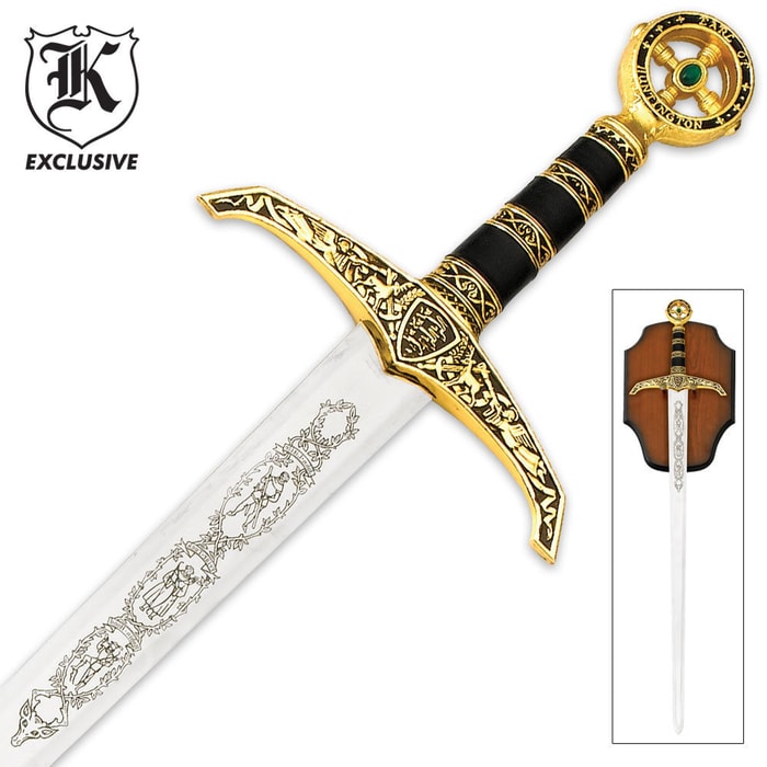 Full Size Middle Ages Robin Hood Sword And Wall Plaque