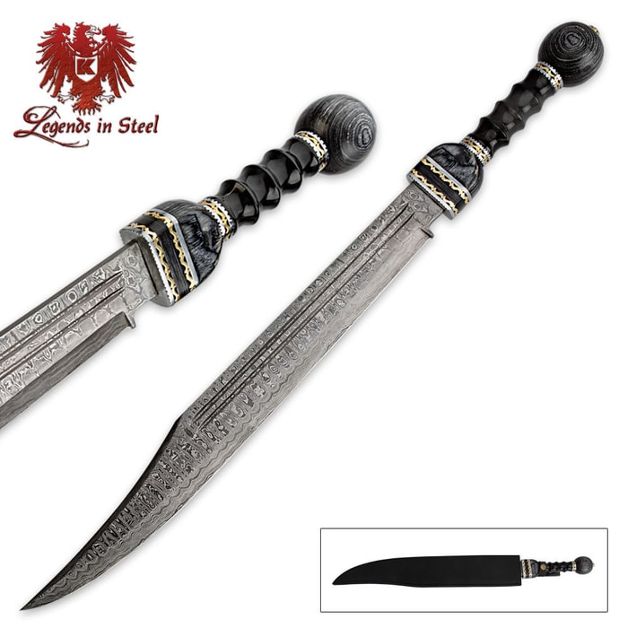 Legends In Steel Medieval Buffalo & Damascus Sword