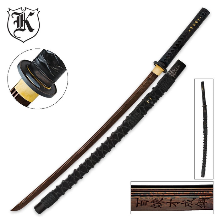 Dragon Stalker Katana Sword Rich Black Damascus Steel Blade