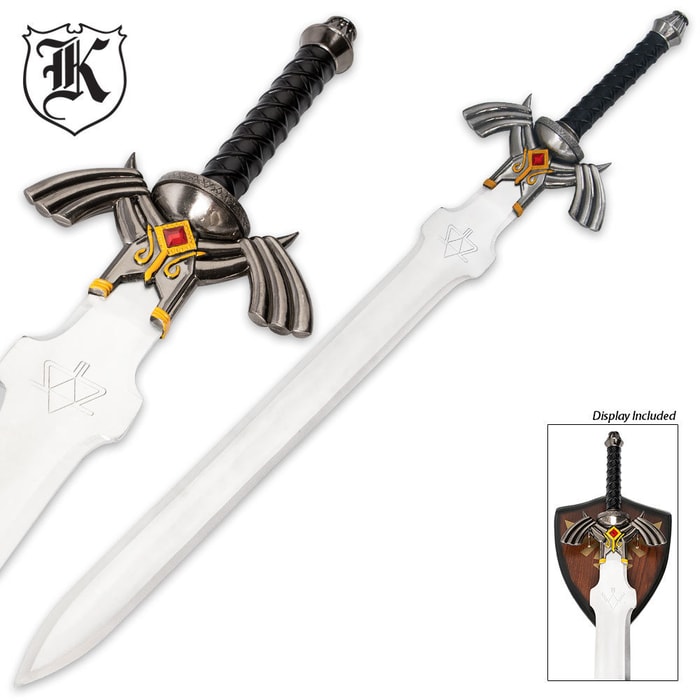 Zelda Master Triforce Fantasy Sword With Display Plaque