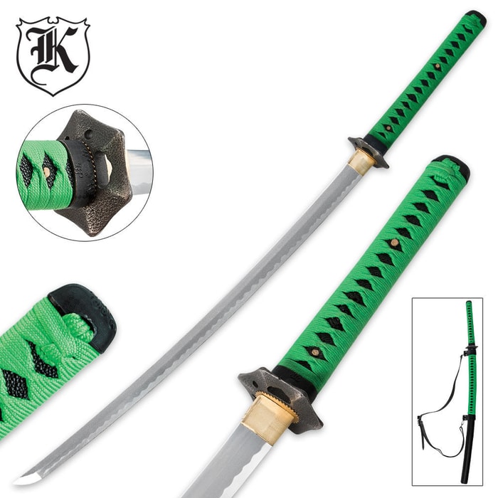 Undead Samurai Katana Sword With Shoulder Scabbard
