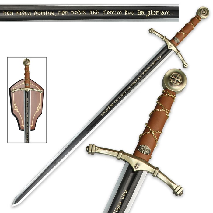 Middle Ages Long Sword With Display Plaque