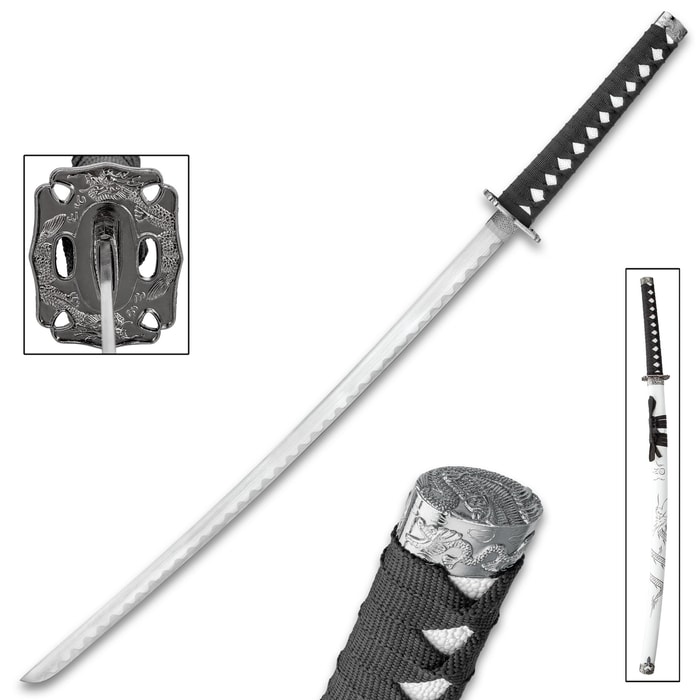 Cloud Dragon Katana With Scabbard Stainless Steel