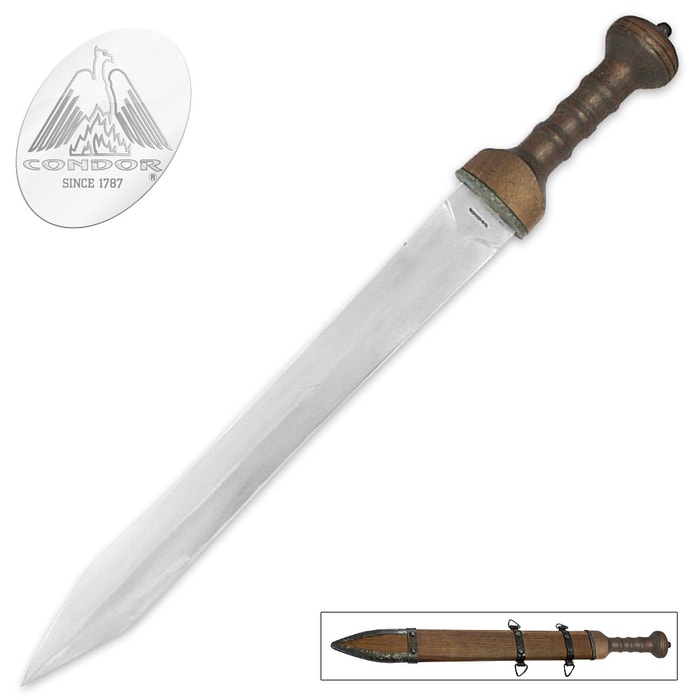 Condor Mainz Gladius Sword With Leather Wrapped Walnut Handle