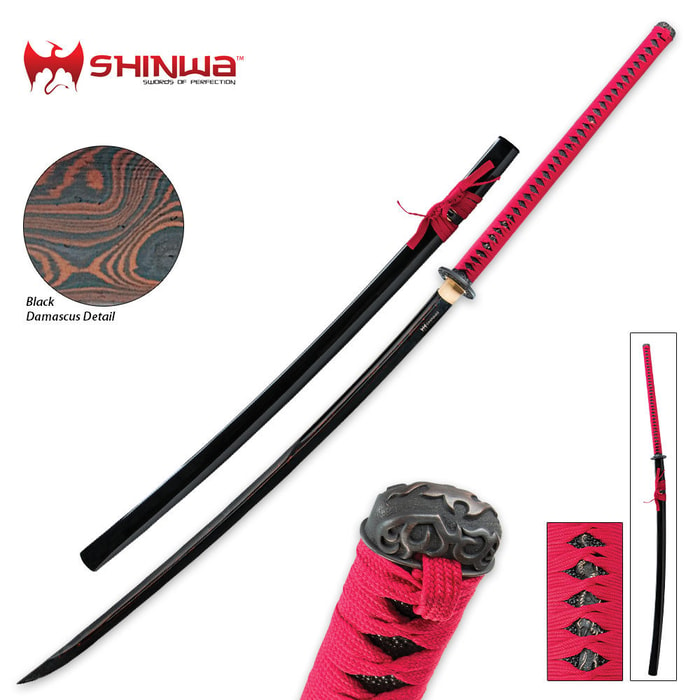 Shinwa Black Damascus Odachi Sword